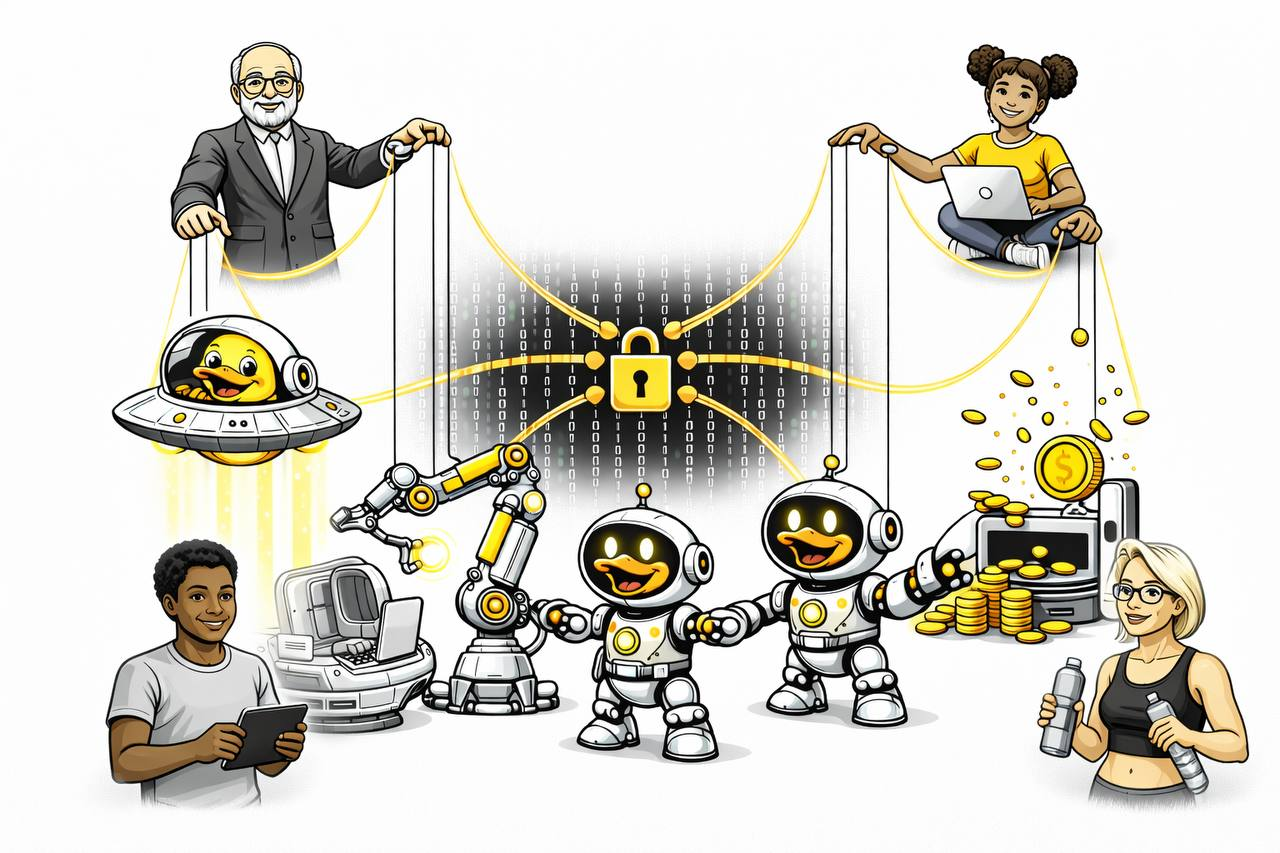 Steve and Sally controlling their duck agents